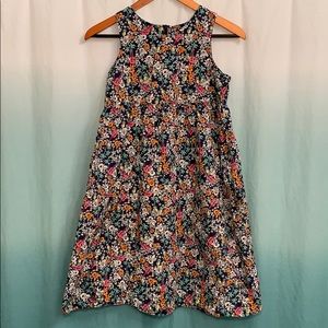 Lands’ End-size 14-navy blue, printed dress